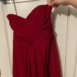 Davids bridal short crinkle chiffon dress apple